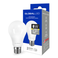 LED лампа GLOBAL A60 8W теплый свет E27 (1-GBL-161)